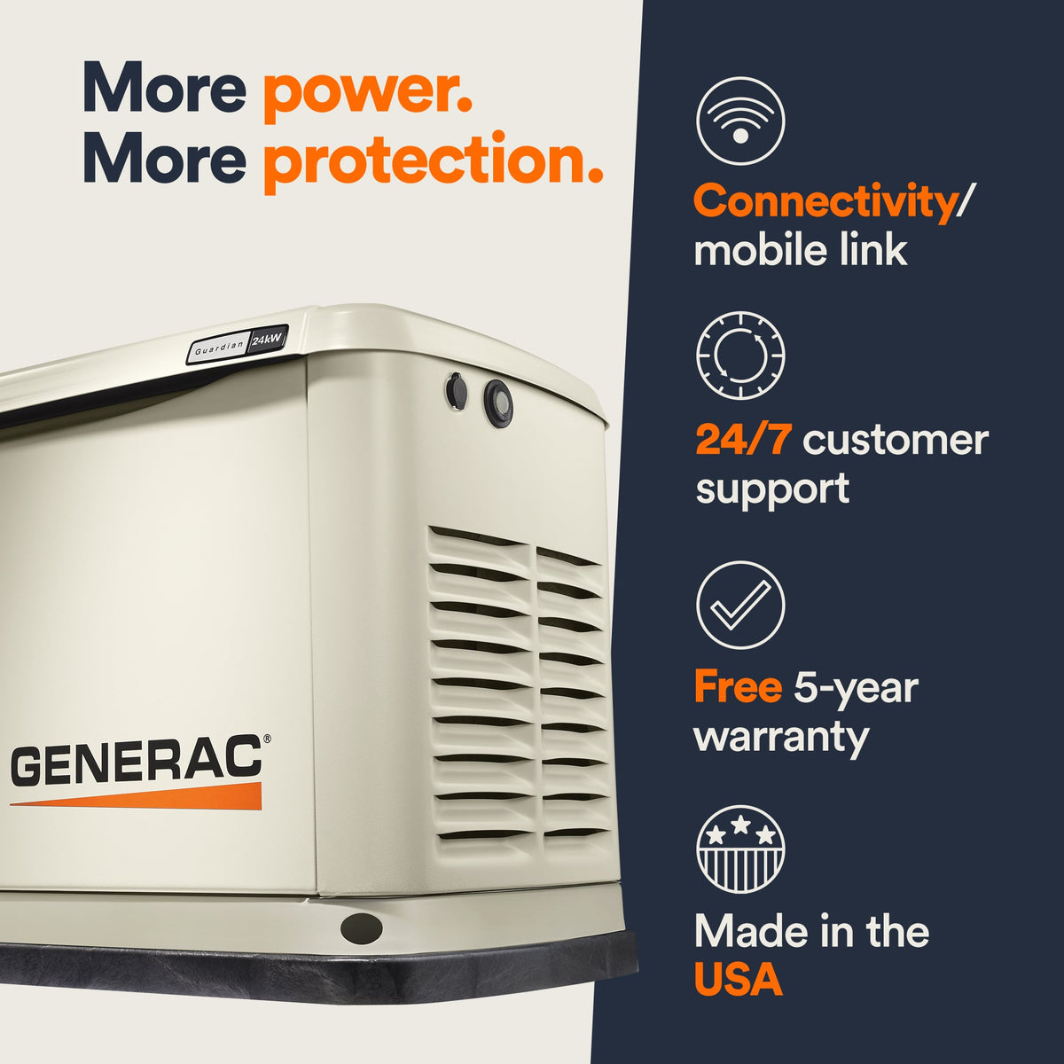 Generac 7210 Guardian 24kW Standby Generator - angle 6