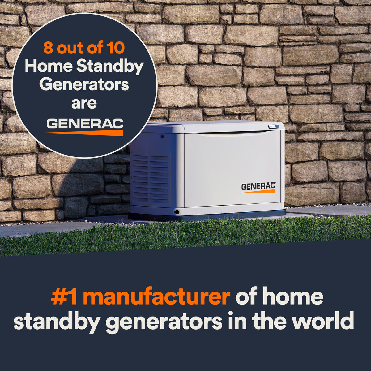 Generac 7210 Guardian 24kW Standby Generator installed beside a home